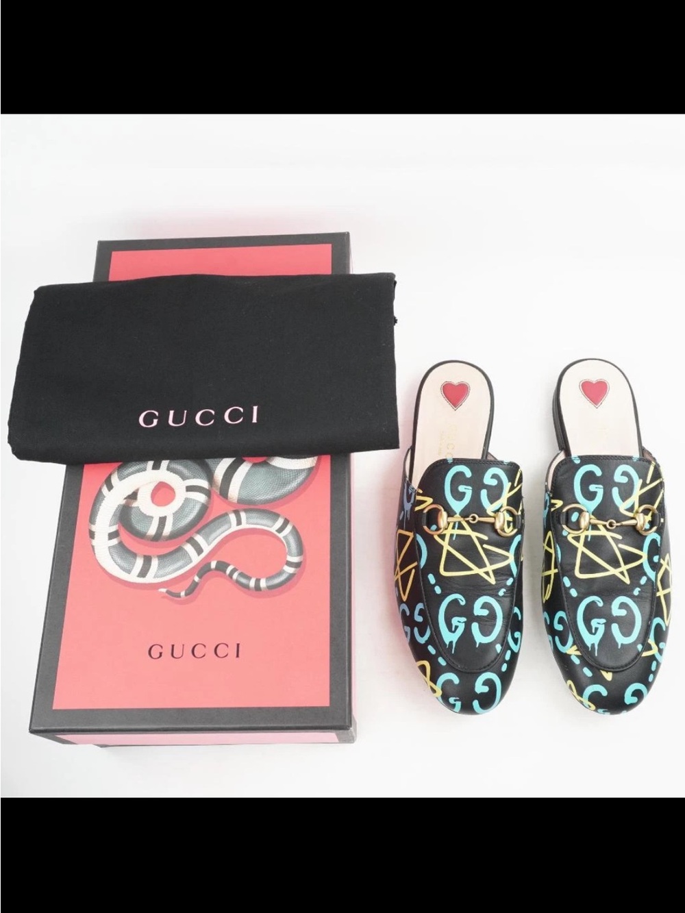 Gucci horsebit multicolored 39princetown mules